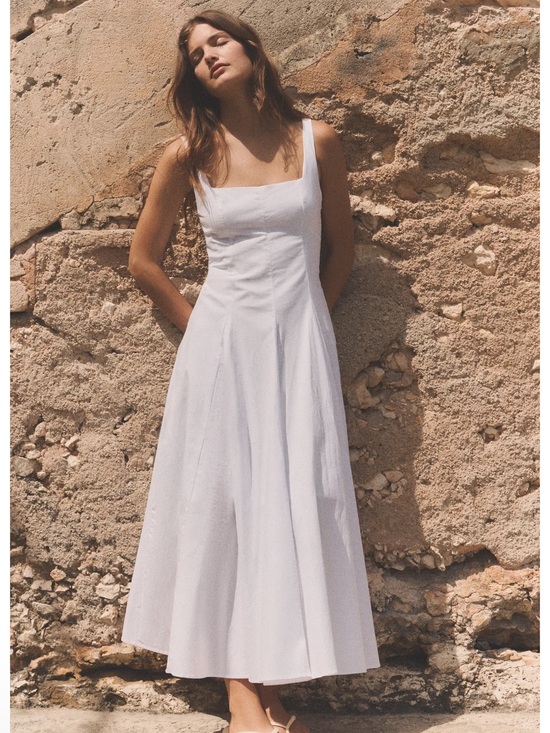 Zara Dresses & Skirts - Zara POPLIN GODET MIDI DRESS